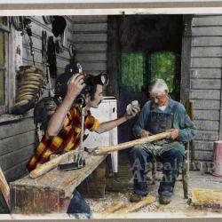 Hand painted production still for the film Chairmaker.