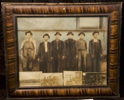 Photographs in frame, Campbell family. ca. early 1900s