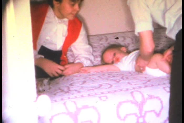Home movies of Christmas morning (silent)