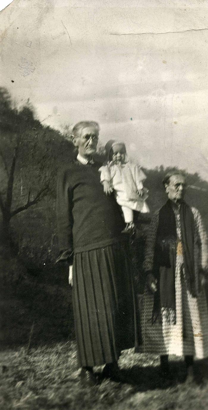 Two women and a baby