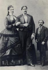 Martin Van Buren Bates with wife Anna and unidentified man