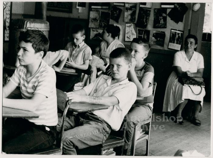 Production still of children in classroom - The Struggle of Coon Branch Mountain
