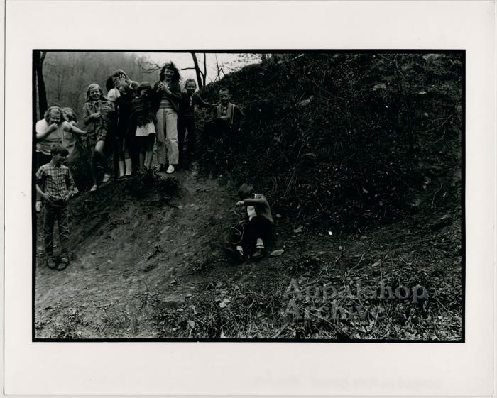 Production still of children playing - The Struggle of Coon Branch Mountain