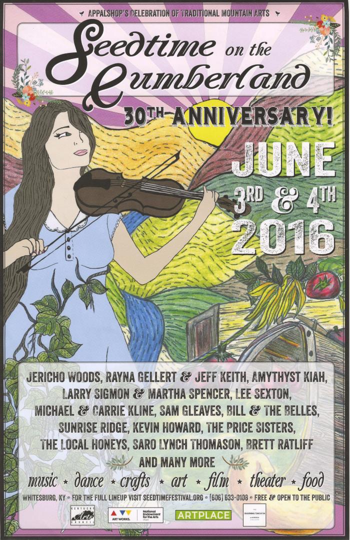 Seedtime on the Cumberland Festival poster, 2016