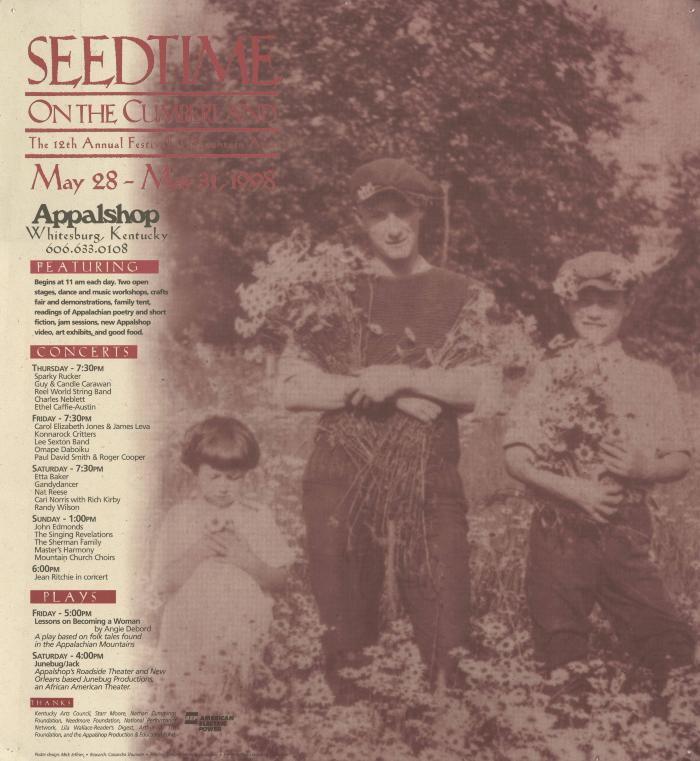 Seedtime on the Cumberland Festival poster, 1998