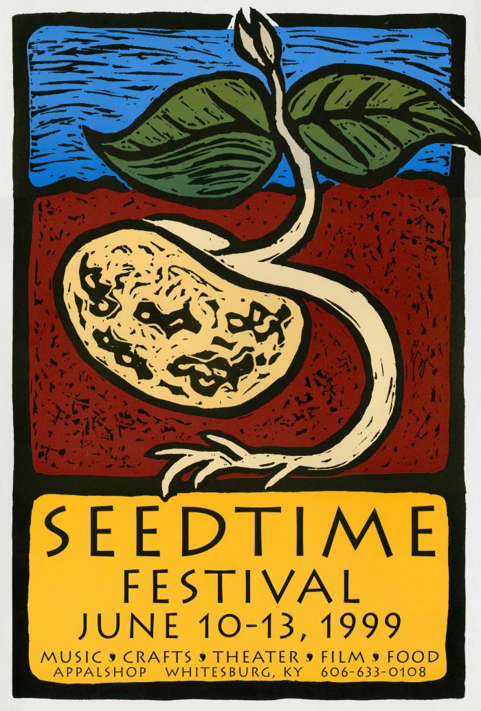 Seedtime on the Cumberland Festival poster, 1999. 
Poster designed by Rebecca Bingman.