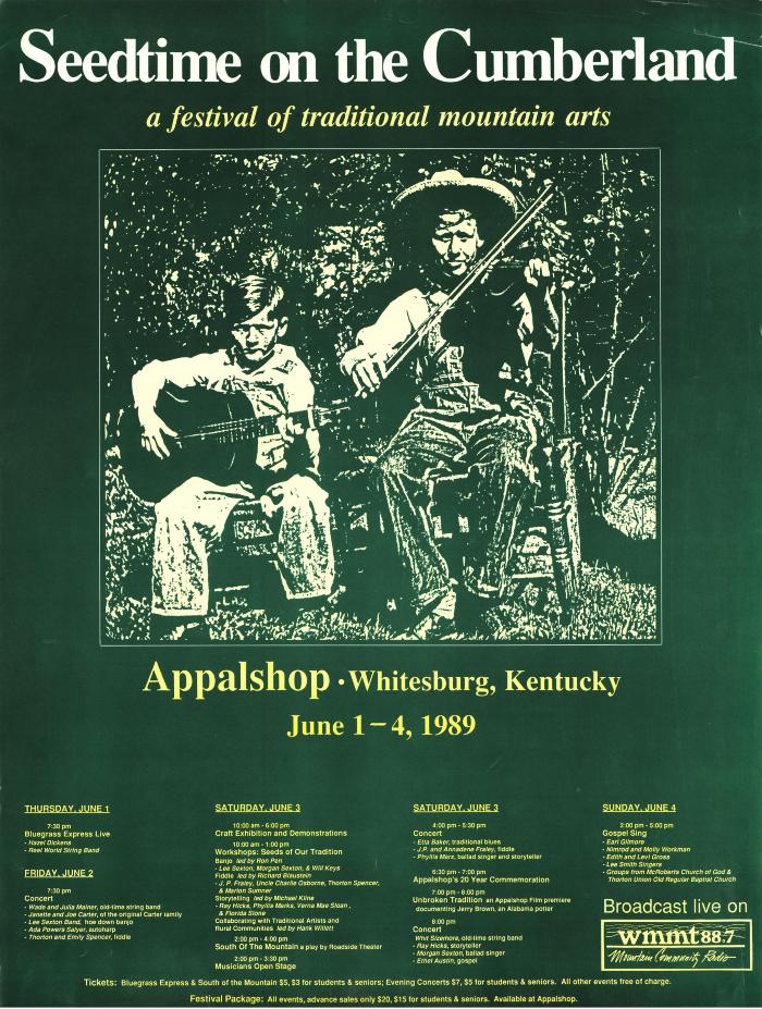 Seedtime on the Cumberland Festival poster, 1989