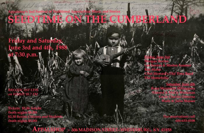 Seedtime on the Cumberland Festival poster, 1988