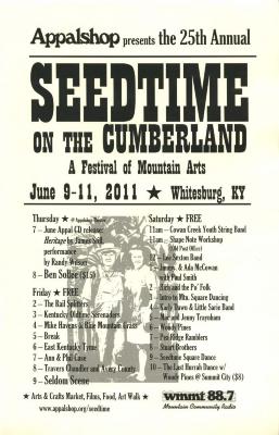 Seedtime on the Cumberland Festival poster, 2011