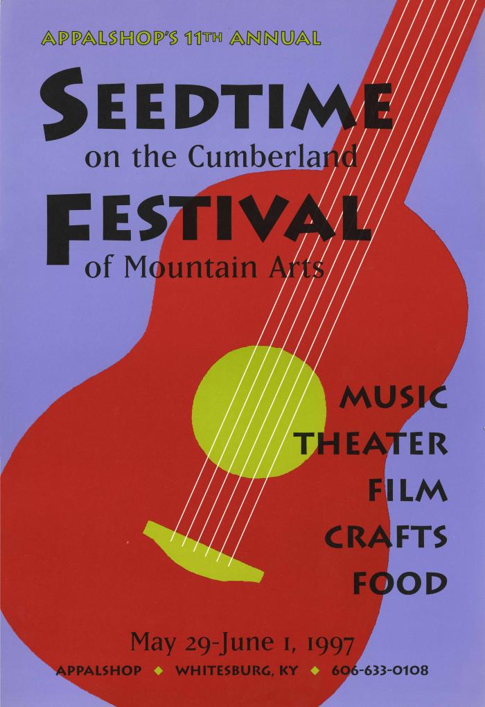 Seedtime on the Cumberland Festival poster, 1997
Poster designed by Rebecca Bingham