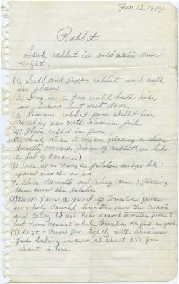 Recipe for cooking rabbit