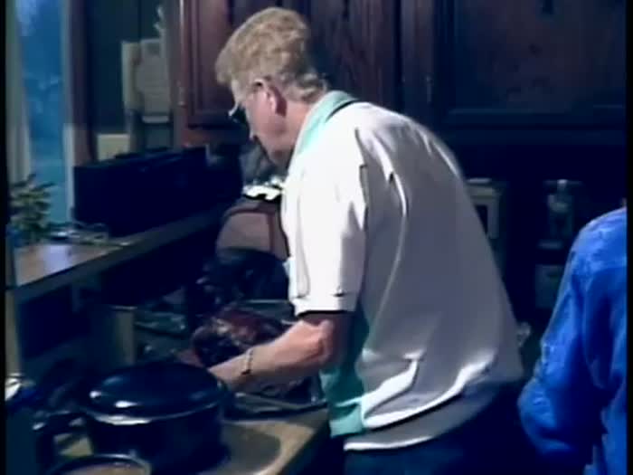 Footage of Hazel Dickens and friends sharing a meal
