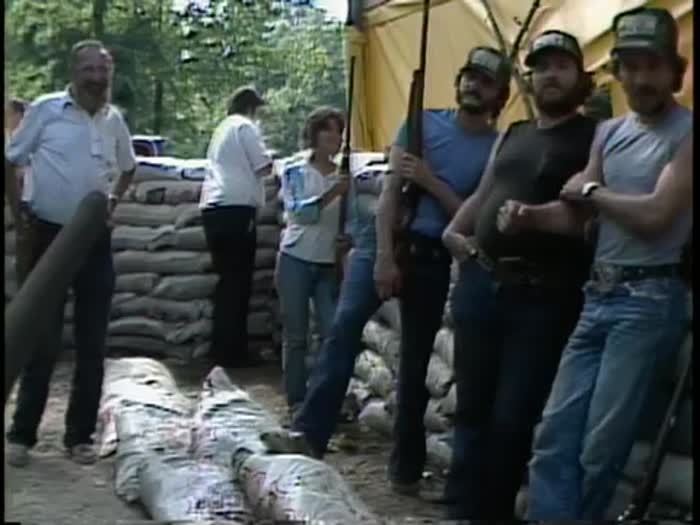 Interview with coal workers on strike against A.T. Massey company about picket line violence