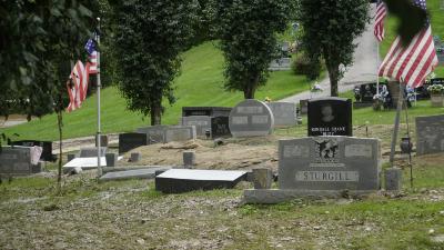 Flooded cemetery