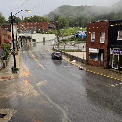 View of NFKY River from downtown early July 28, 2022