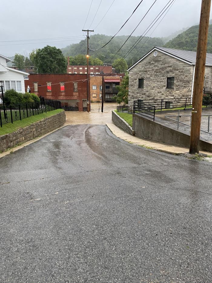 View of flooding from Hayes Street