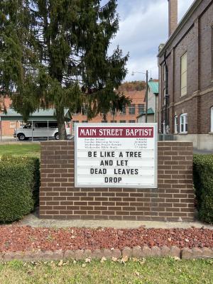 Main Street Baptist Church sign