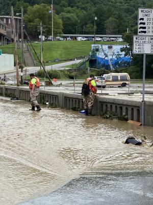 USGS staff survey flood damage