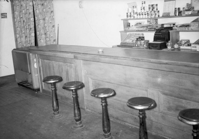 Lunch counter with empty seats
