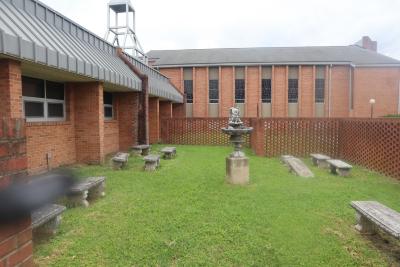 Greater Mount Zion Church exterior courtyard