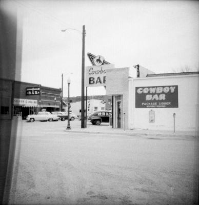 Intersection with bars and cafe