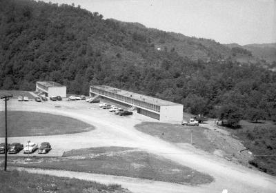 Employee housing at Whitesburg Appalachian Regional Hospital, angled view
