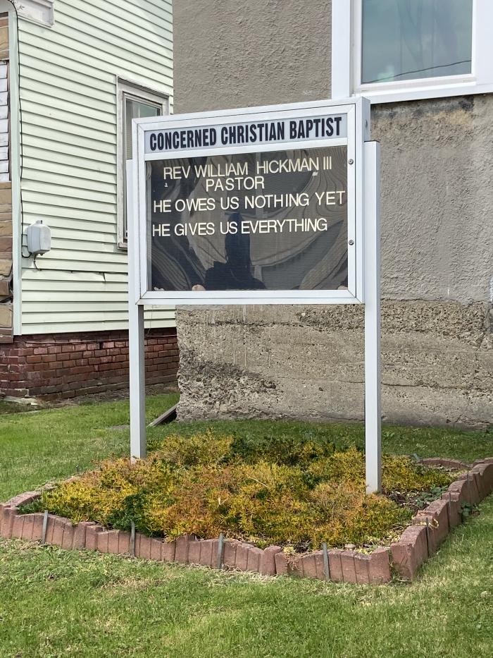 Concerned Christian Baptist Church letterboard sign