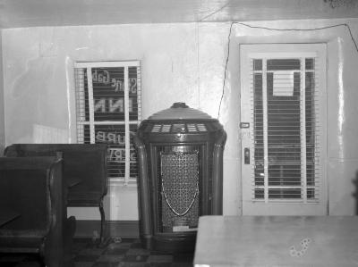 Interior of cafe with jukebox