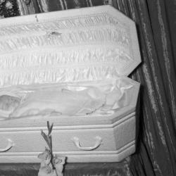 Deceased baby in casket