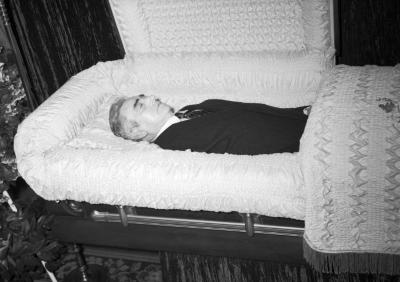 Man in casket