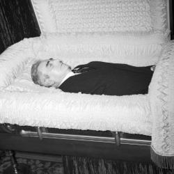 Man in casket