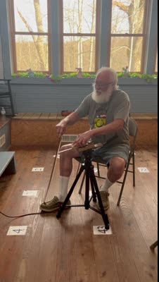 Pick and Bow student plays the Daxophone
