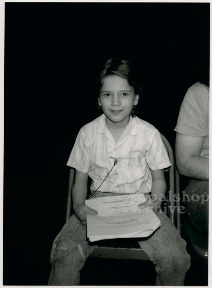 Actor William Johnson with Fat Monroe script