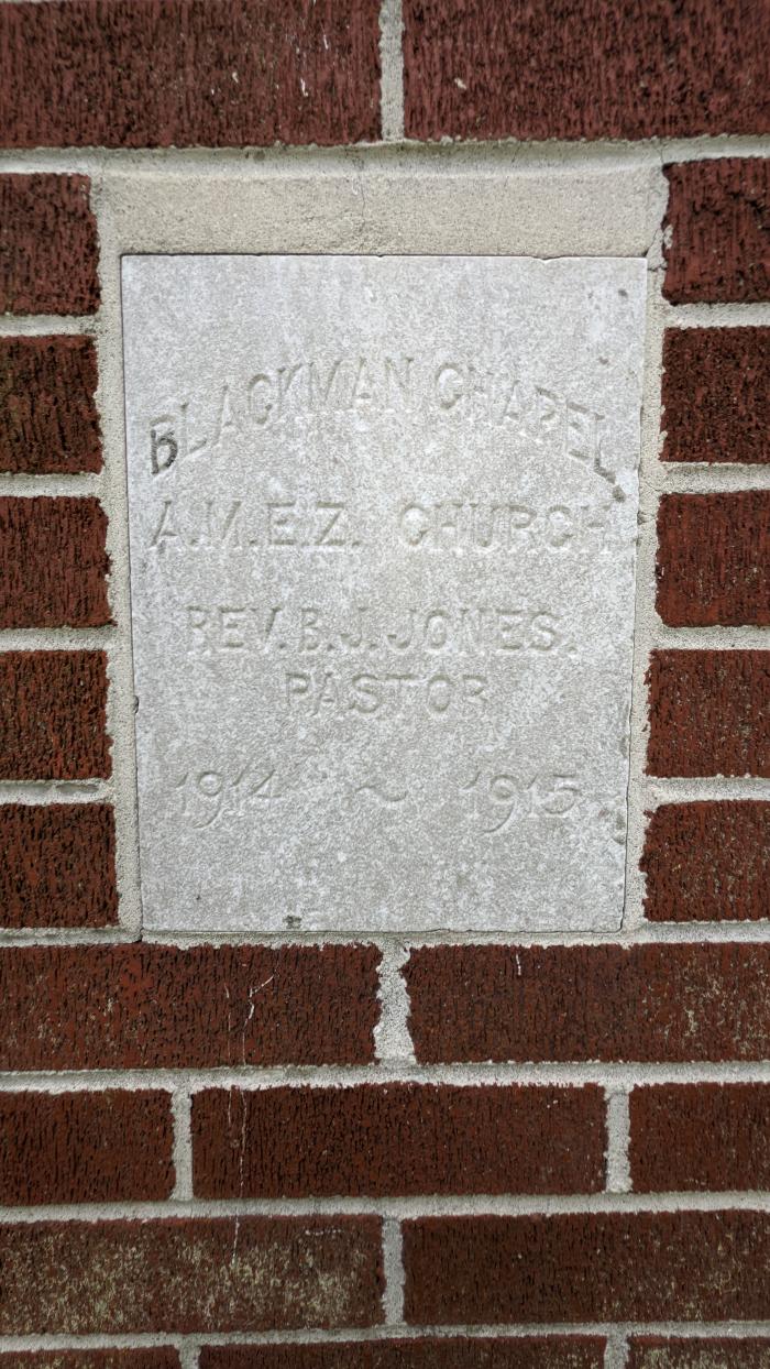 Blackman Chapel AME Zion Cornerstone