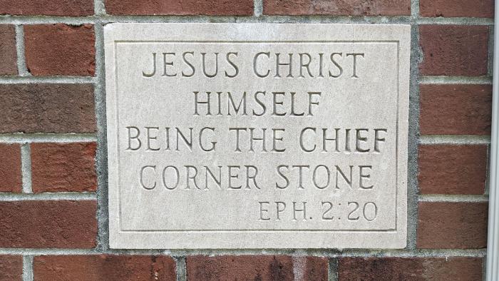 Macedonia Baptist Church cornerstone