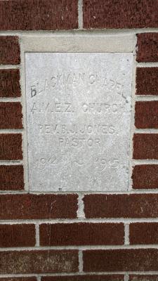 Blackman Chapel AME Zion Cornerstone