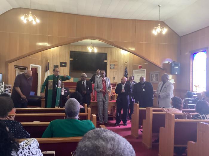 Chestnut Grove Missionary Baptist Church interior during service