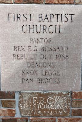 First Baptist Church (Big Stone Gap) cornerstone
