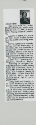 First Baptist Church Member Mabel Parker Hardison Smith Obituary