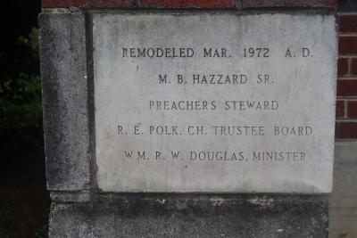 Price Memorial AME Zion Church cornerstone