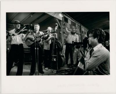 Scott Faulkner filming at the Carter Fold