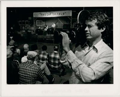 Director Scott Faulkner with camera at the Carter Fold