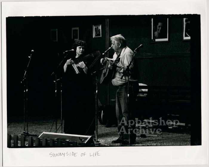 Janette Carter and Joe Carter on stage at the Carter Fold