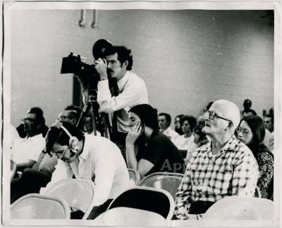 Production still of Appalachian Film Workshop crew - UMWA 1970:  A House Divided