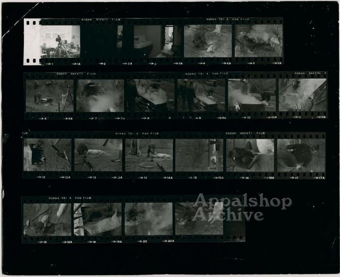 Contact sheet, production stills - Woodrow Cornett: Letcher Co. Butcher